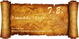 Tamaskó Erik névjegykártya